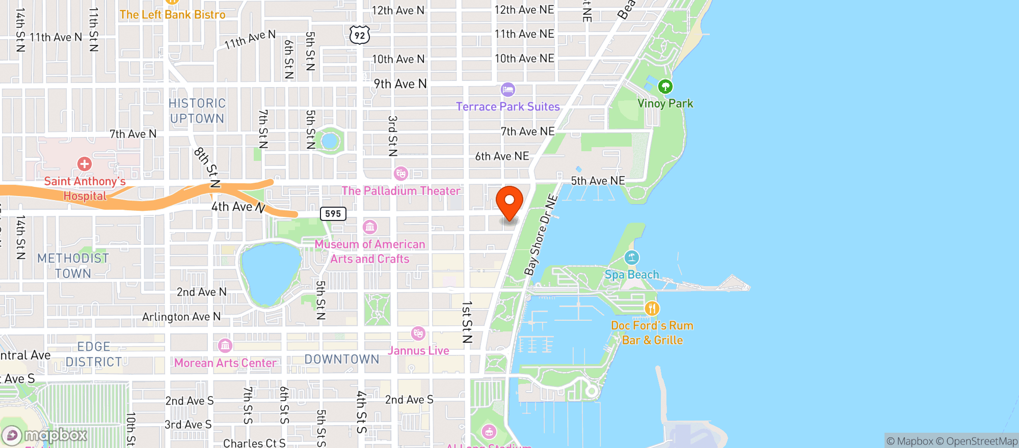 Map showing Birchwood Inn