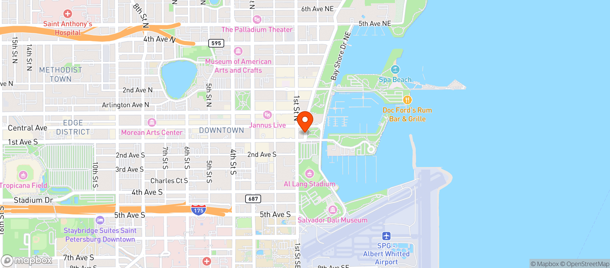 Map showing Courigans Irish Pub