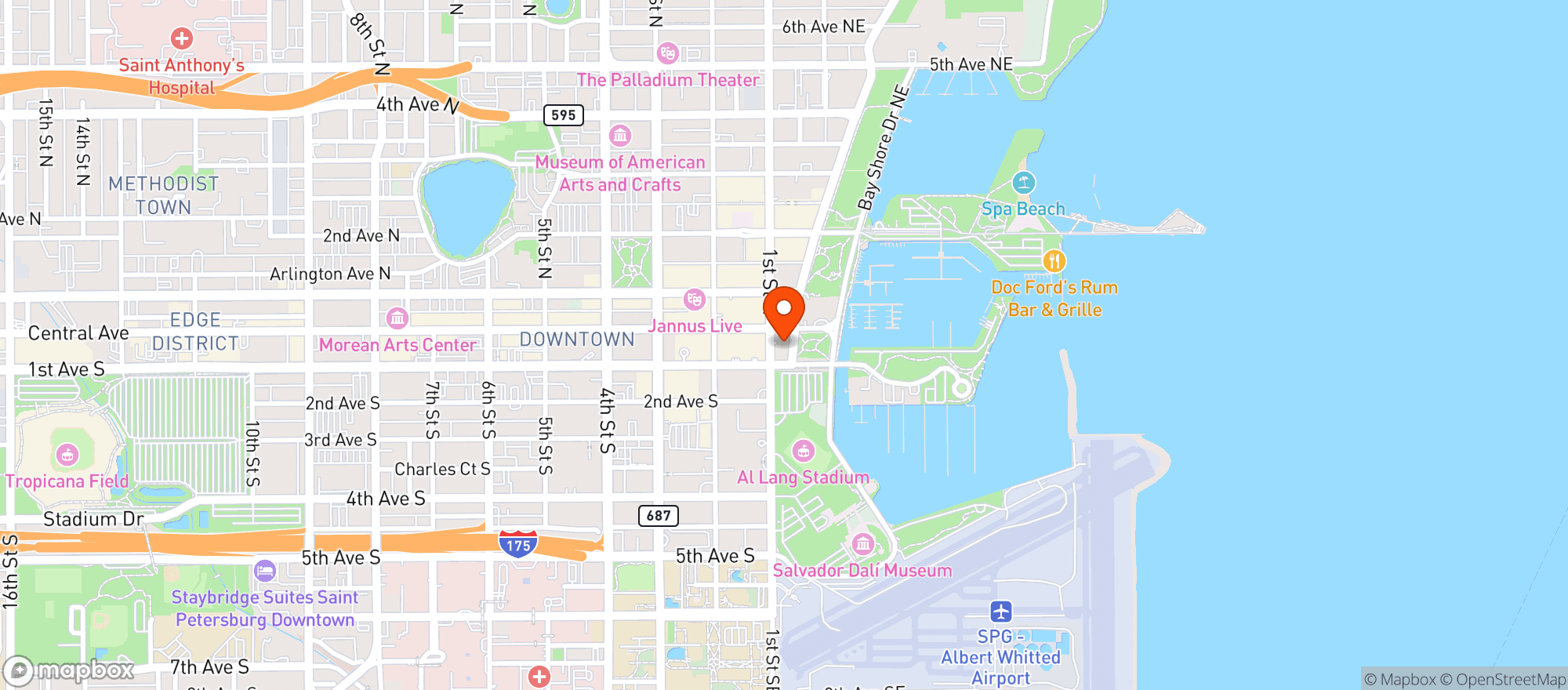 Map showing Localz Sports Bar