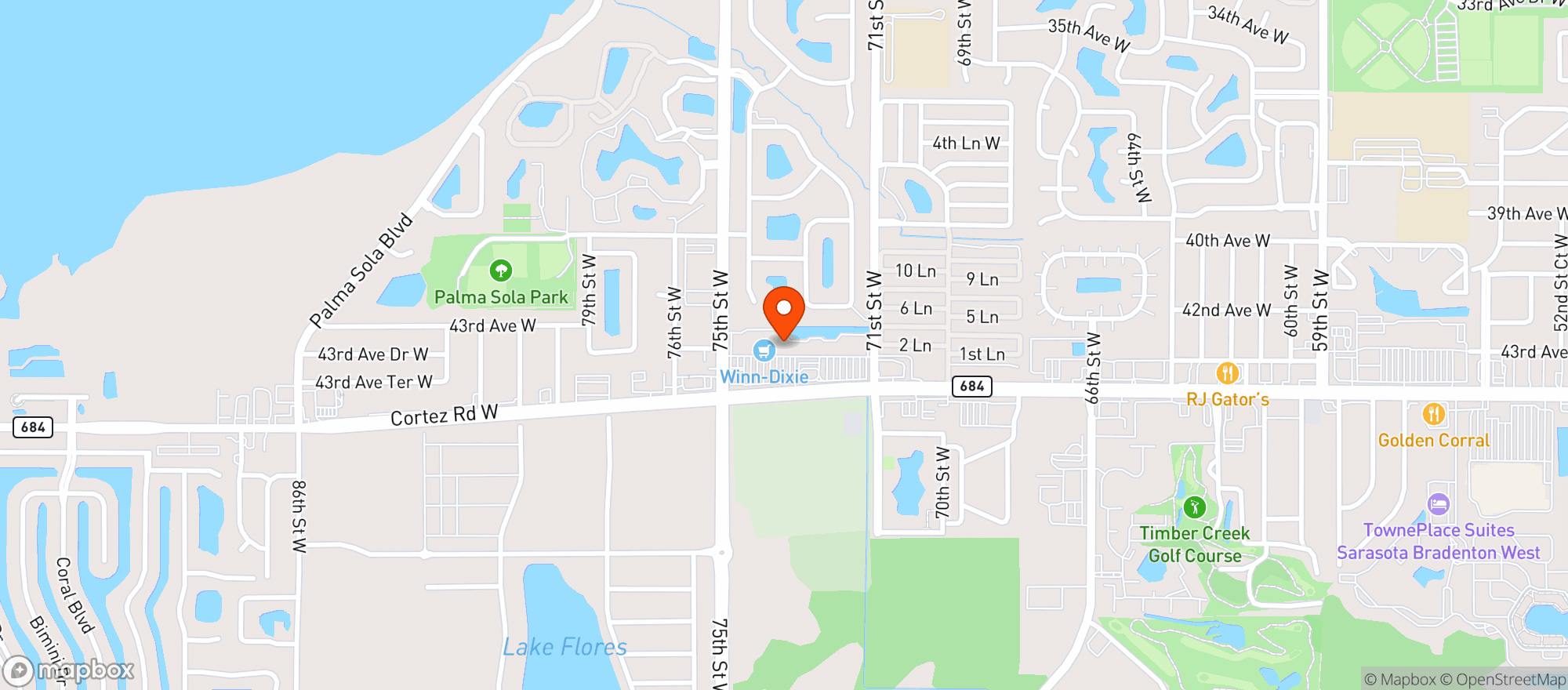 Map showing Winn Dixie