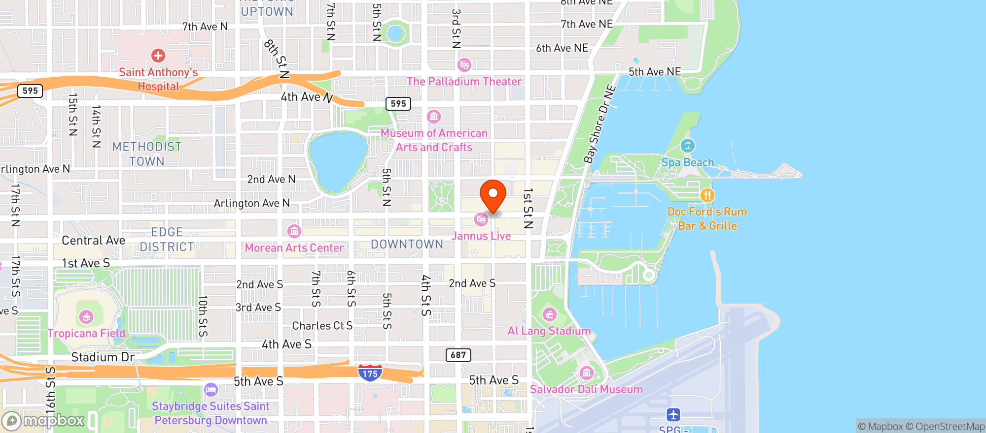 Map showing Pelican Pub