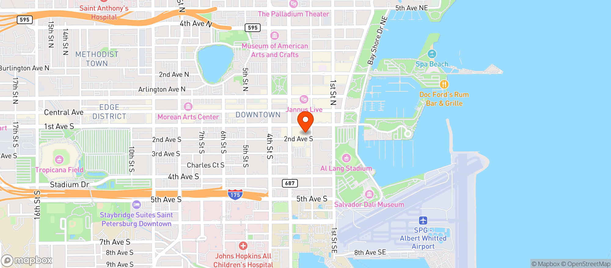 Map showing Fords Garage