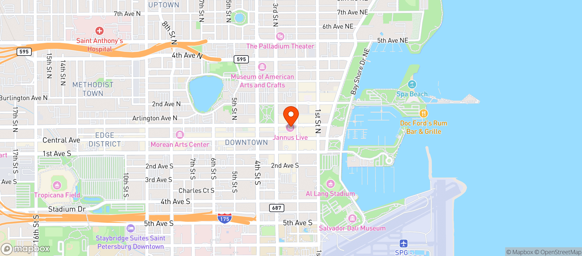 Map showing Detroit Liquor/knight Global