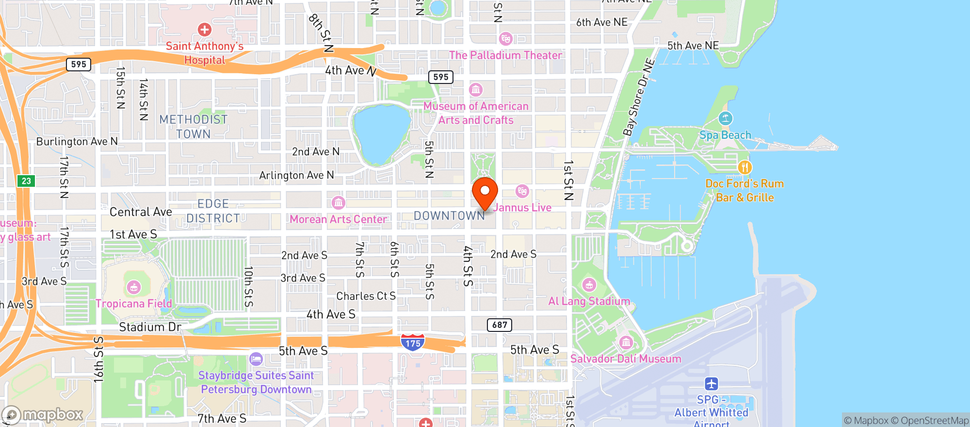 Map showing Mickey's Cafe & Organics