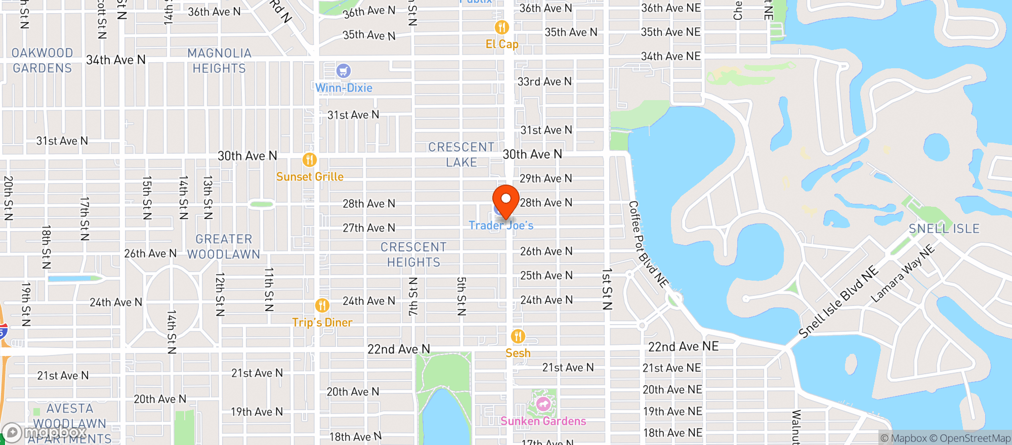 Map showing Vitamin Shoppe - St Petersburg