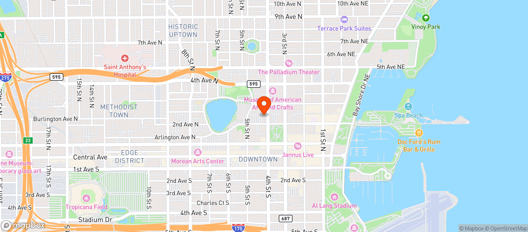 Map showing Voodoo Brewing - St Pete
