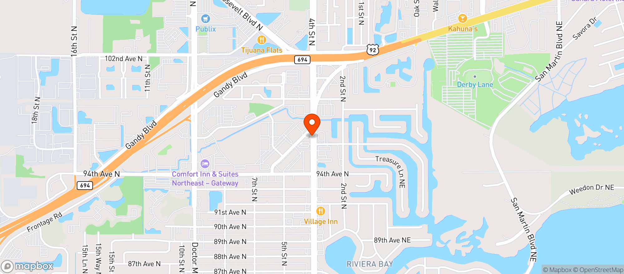 Map showing On The Fly