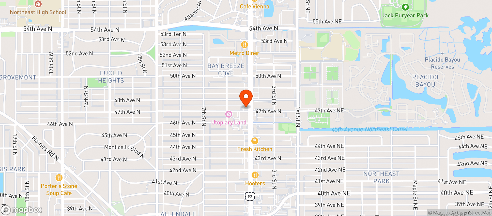 Map showing Applebee's Grill + Bar