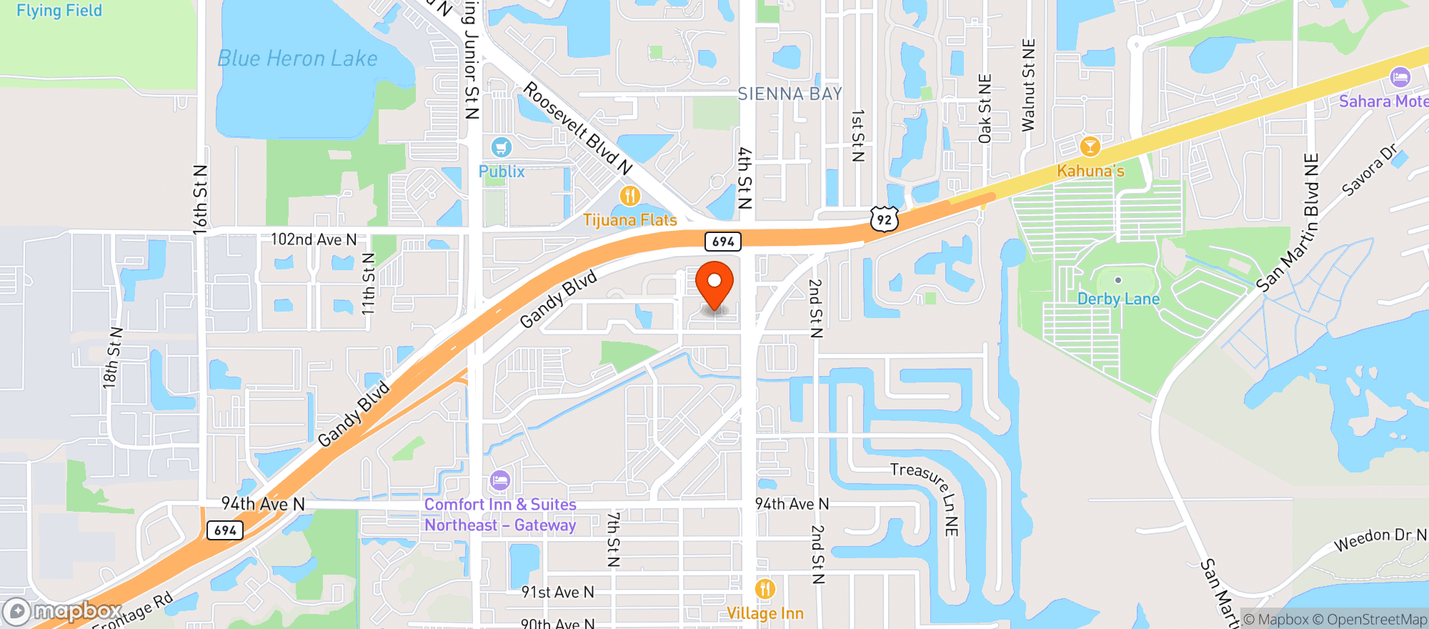 Map showing Glory Days Grill