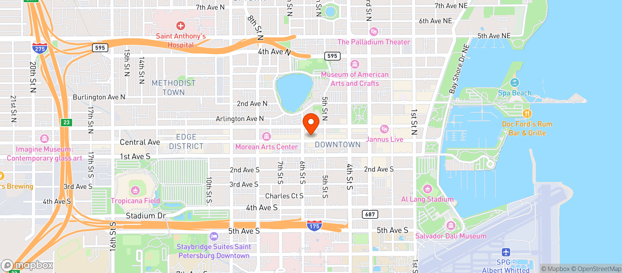 Map showing St Pete Brewing Company-36188