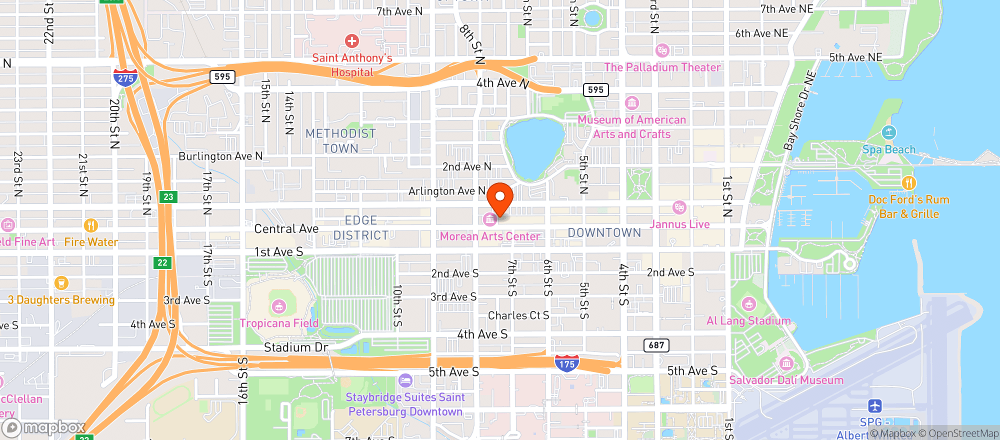 Map showing Melting Pot Restaurant