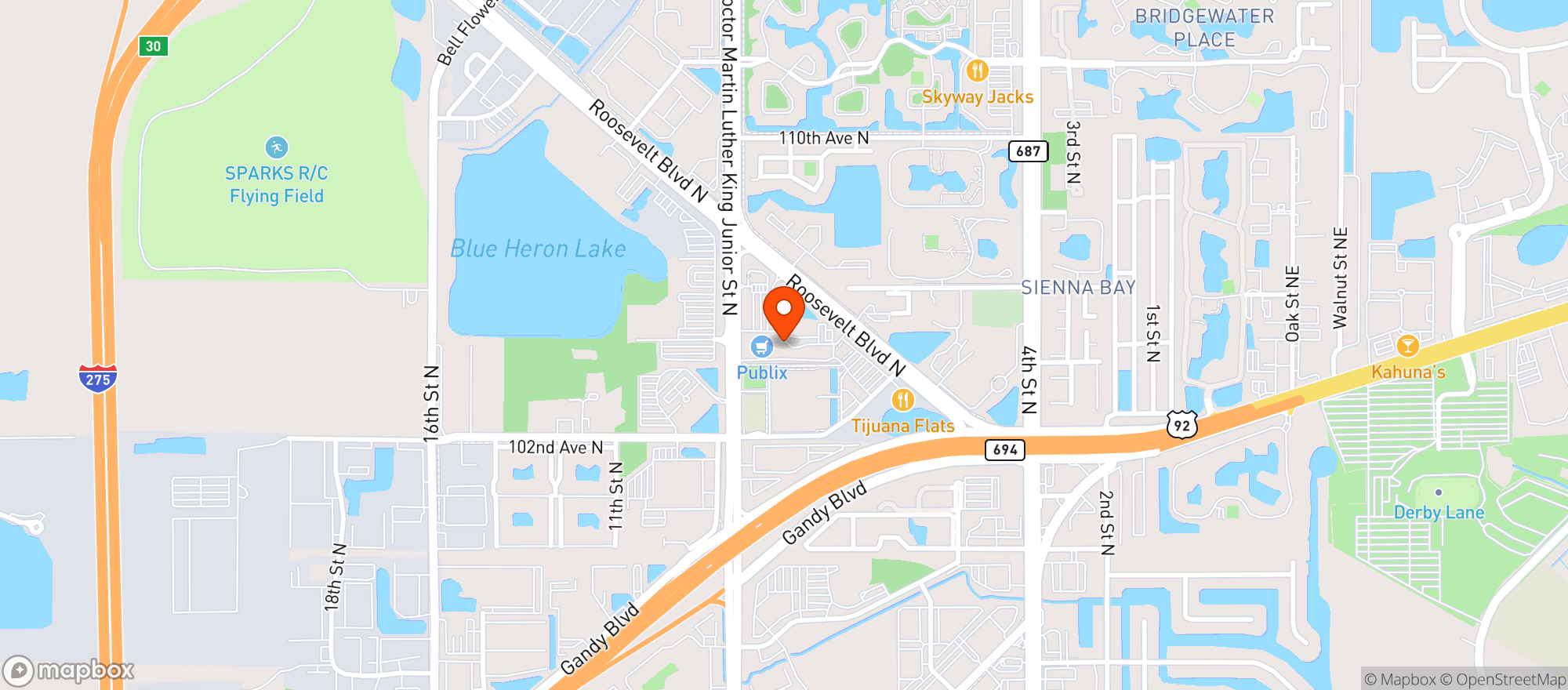 Map showing Gateway Liquors