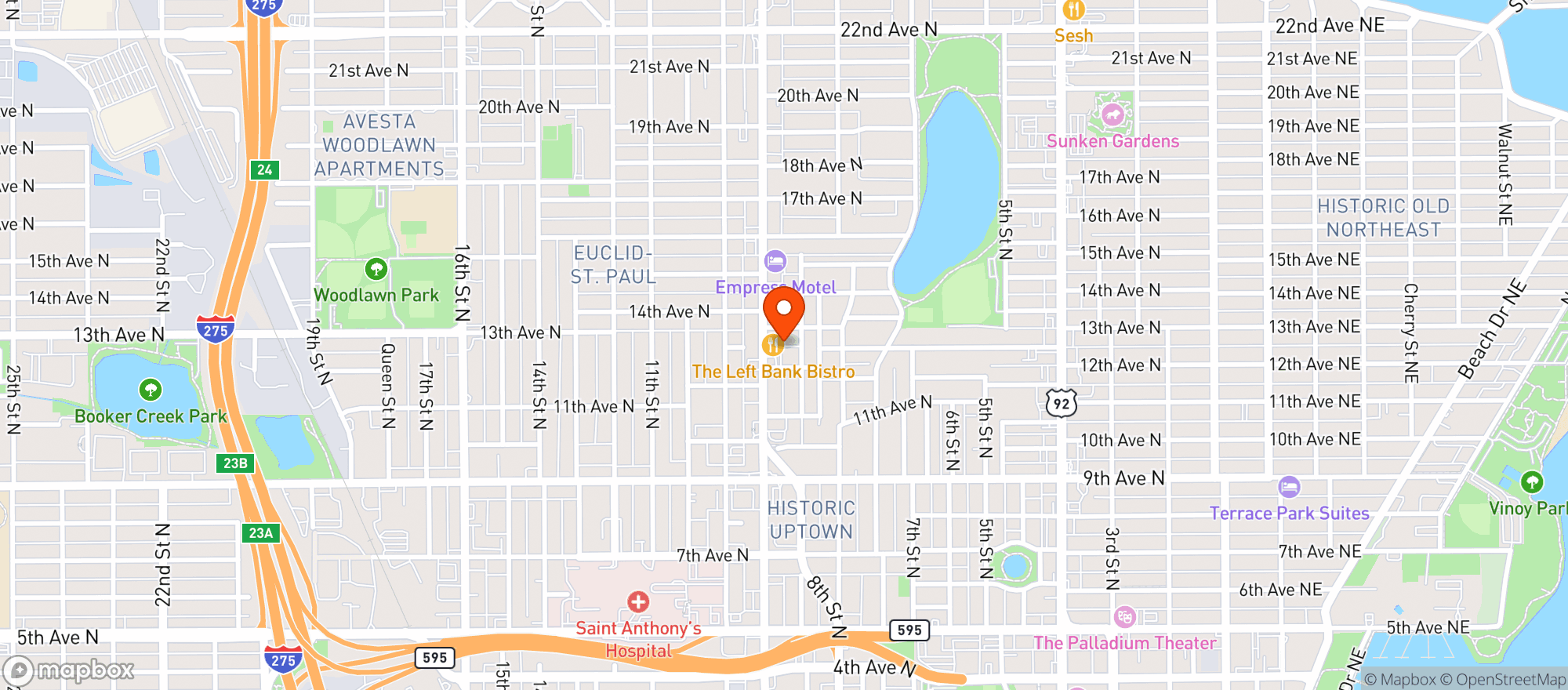 Map showing Your CBD Store St. Pete
