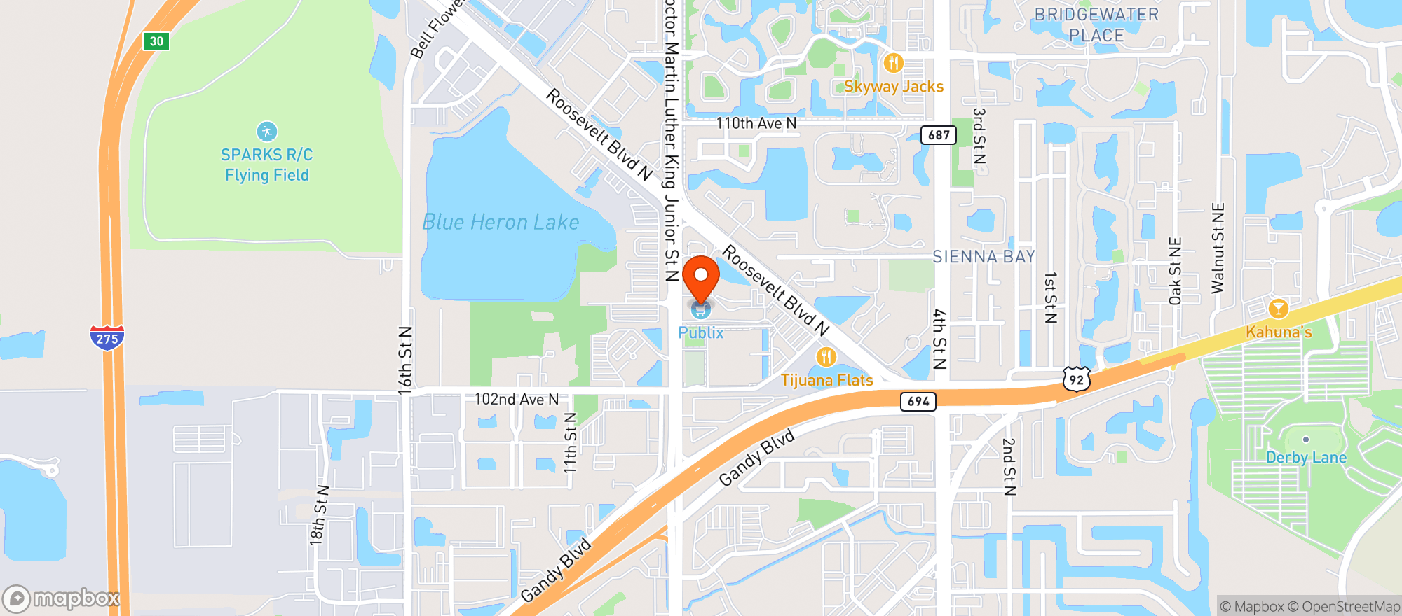 Map showing Publix