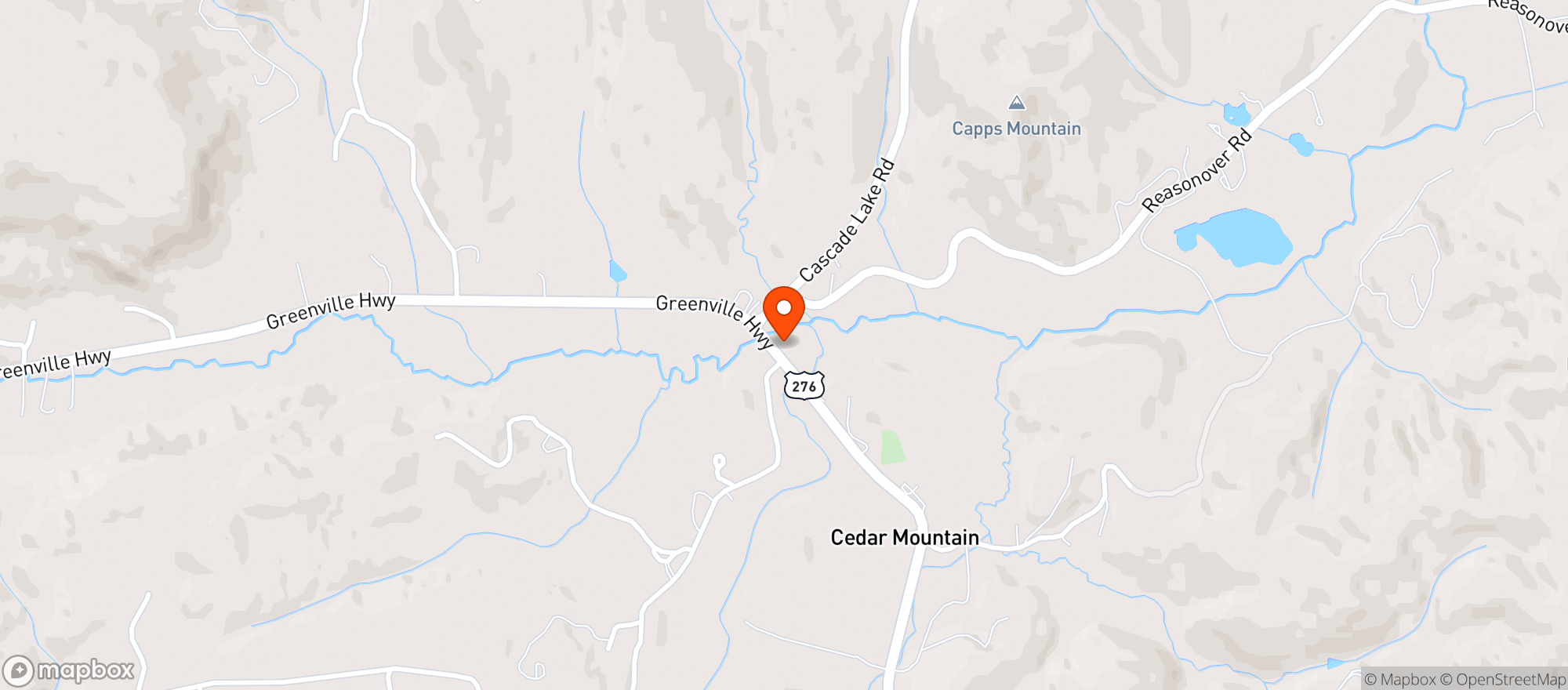 Map showing Cedar Mountain Canteen