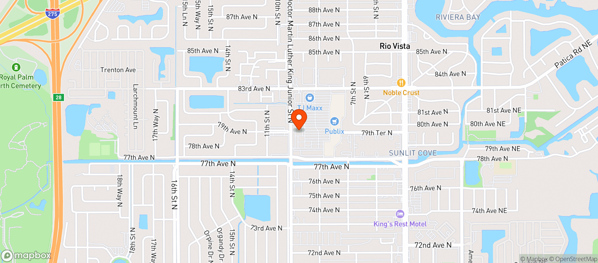 Map showing Millers Ale House