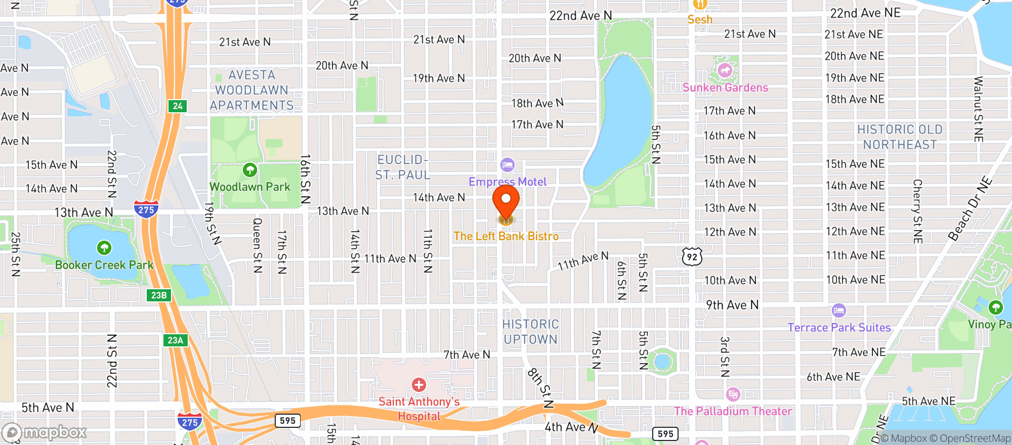 Map showing Wild Health- St. Pete
