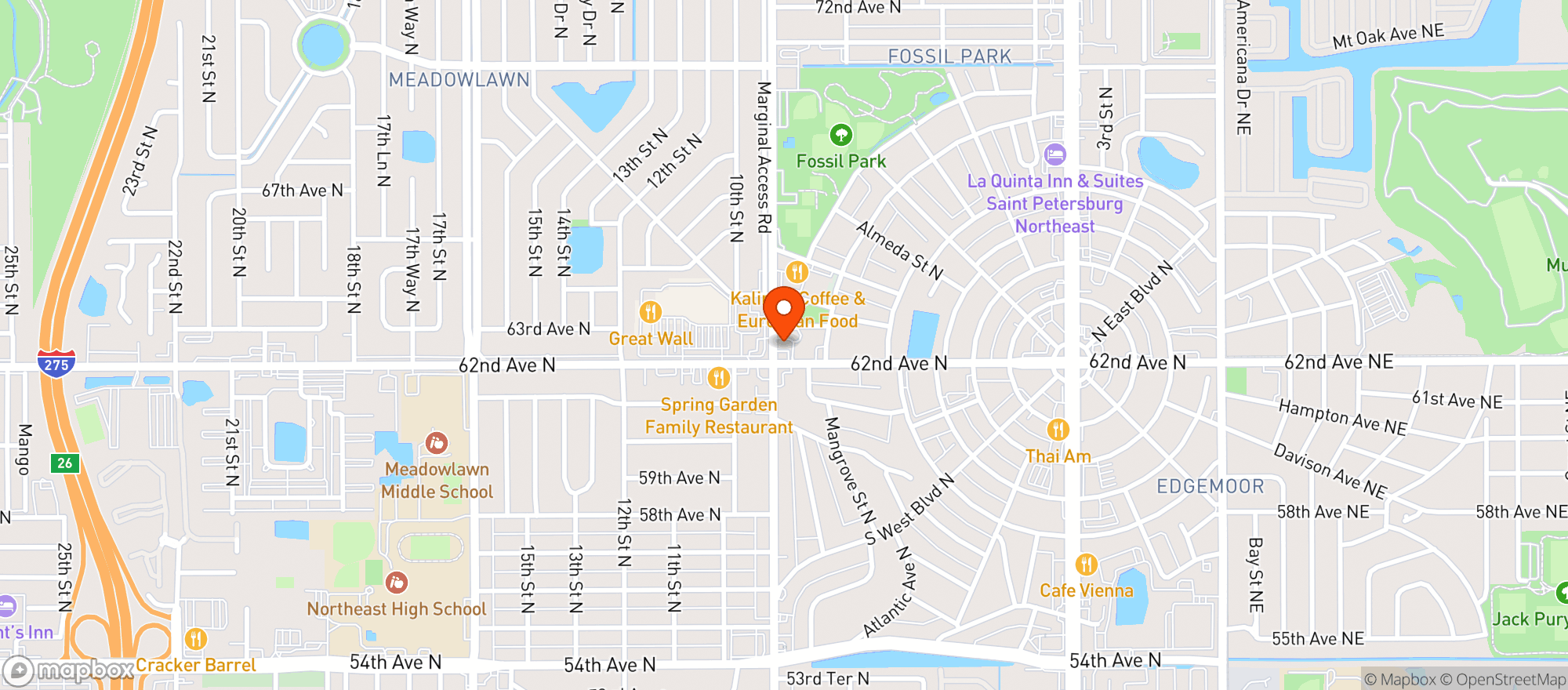 Map showing Sunshine Liquors