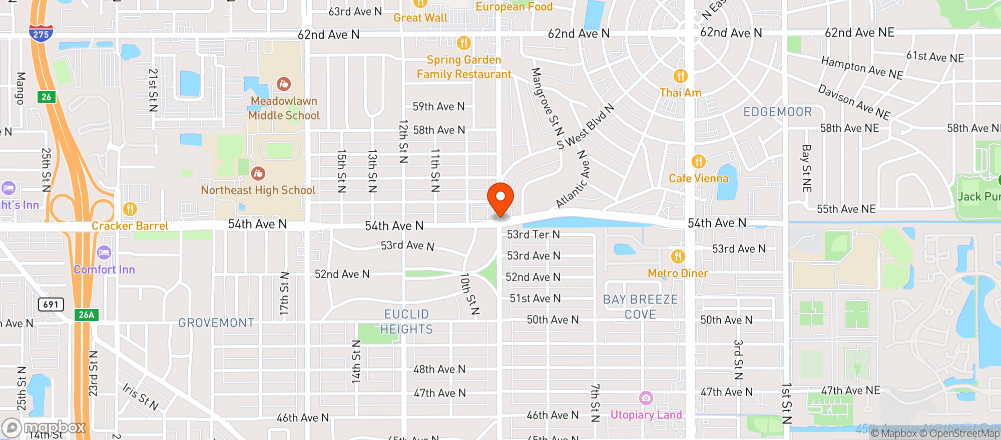 Map showing Texaco Food Mart