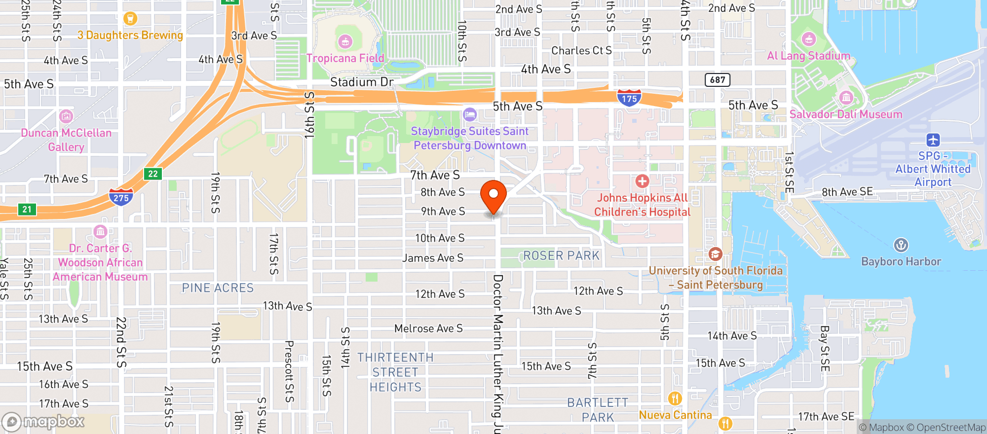 Map showing Sunshine Store #5