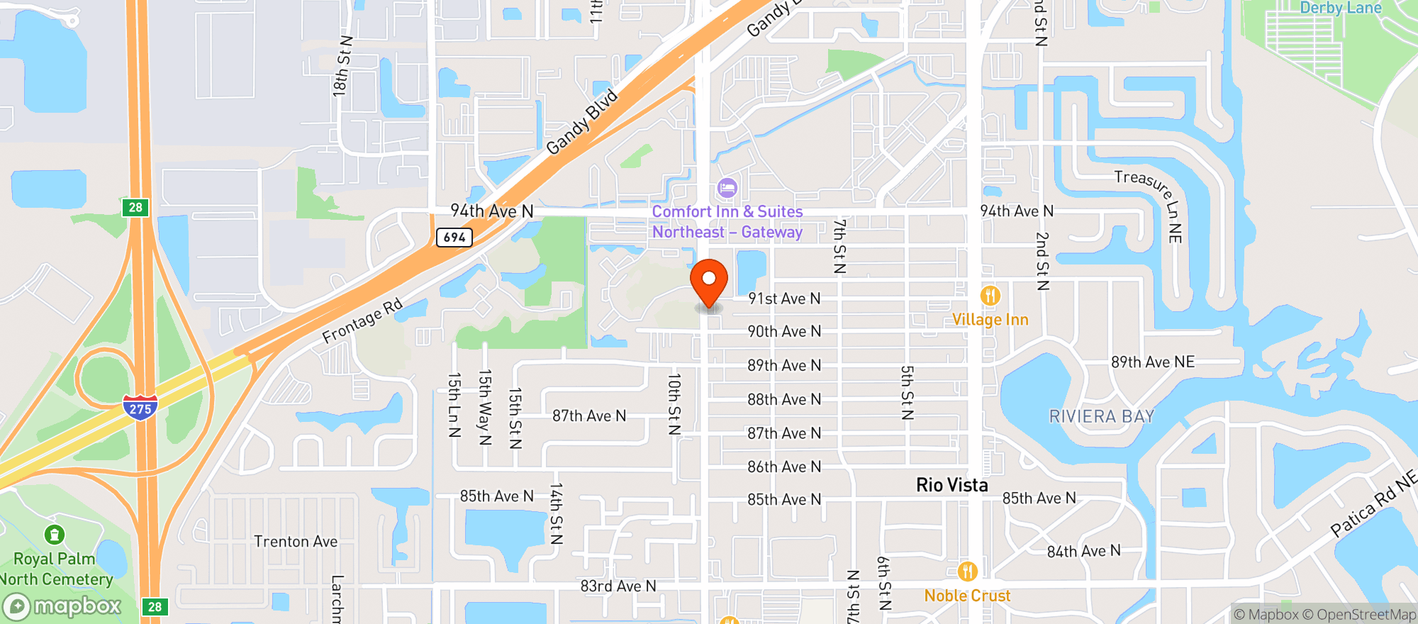 Map showing Cafe 1