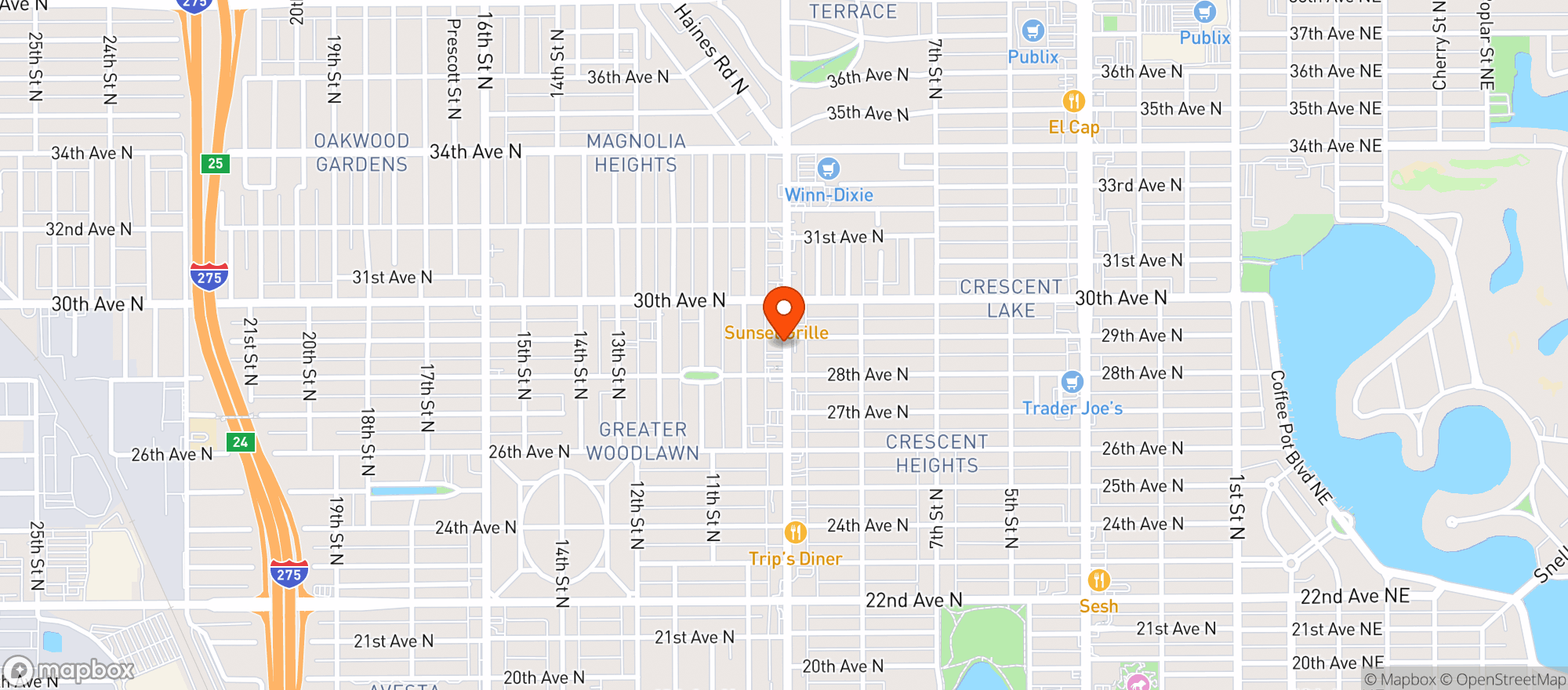 Map showing Rollin Oats Market