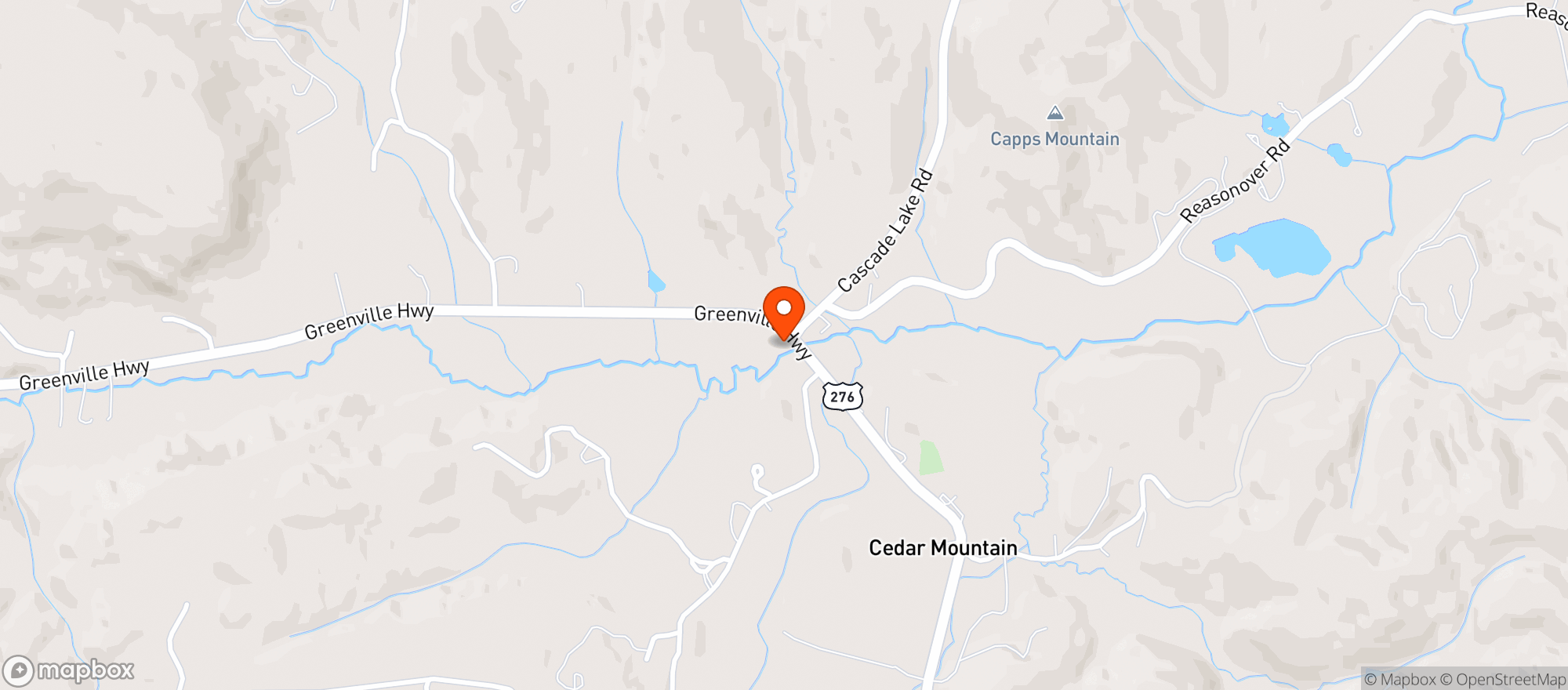 Map showing Cedar Mountain Moonshine Distillery