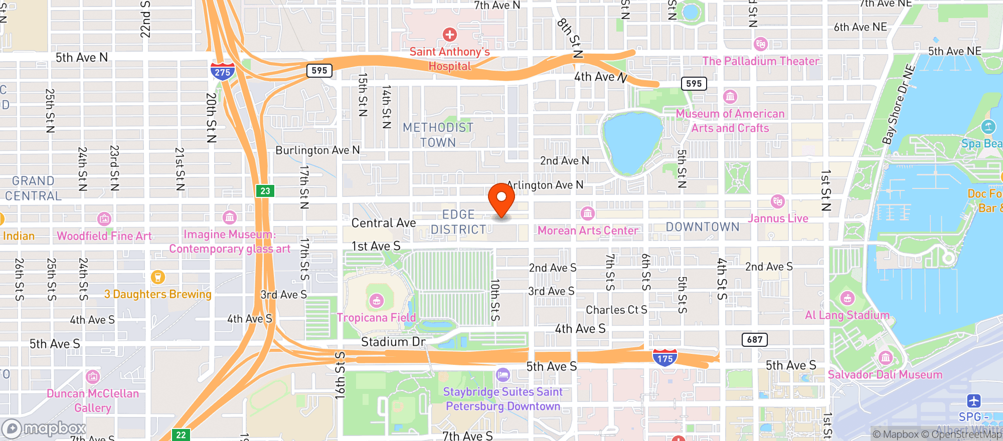 Map showing Bavaros Pizza
