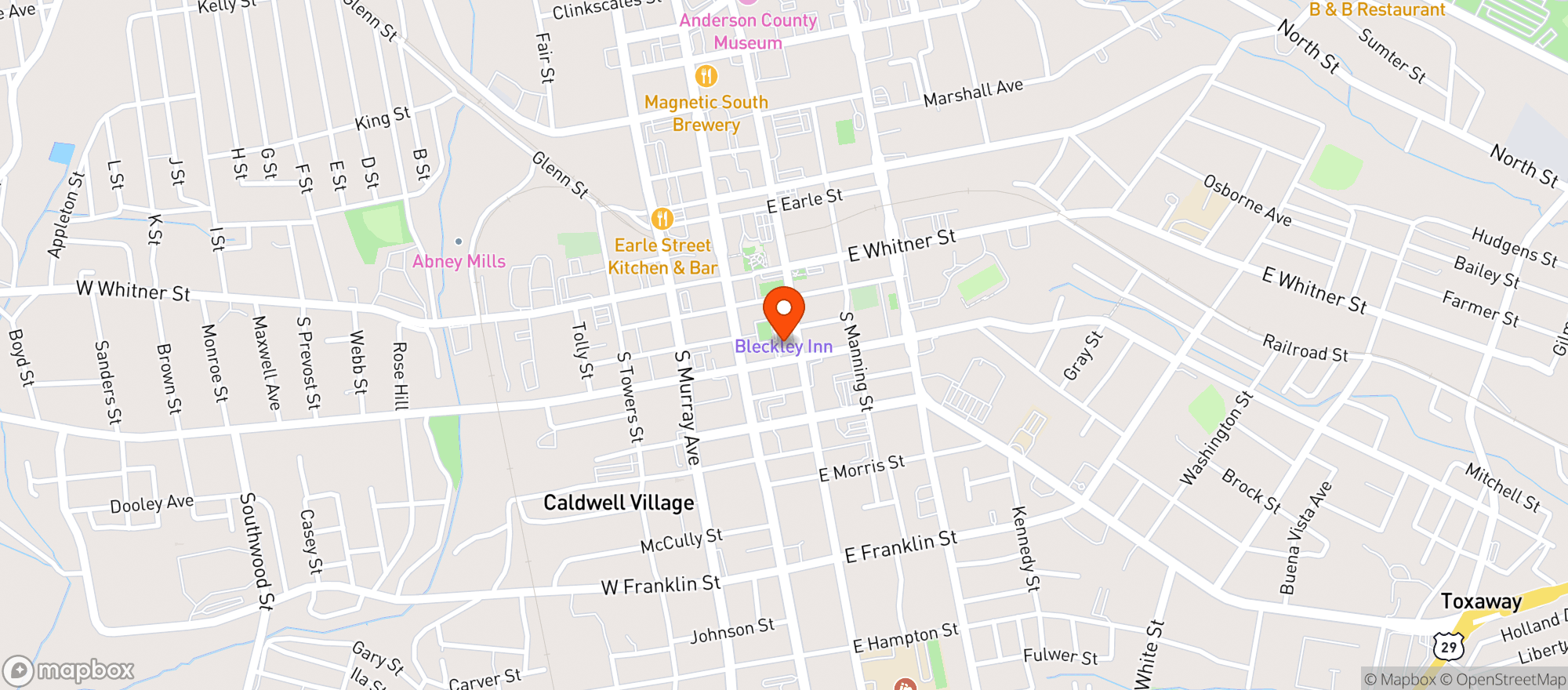 Map showing Up On The Roof