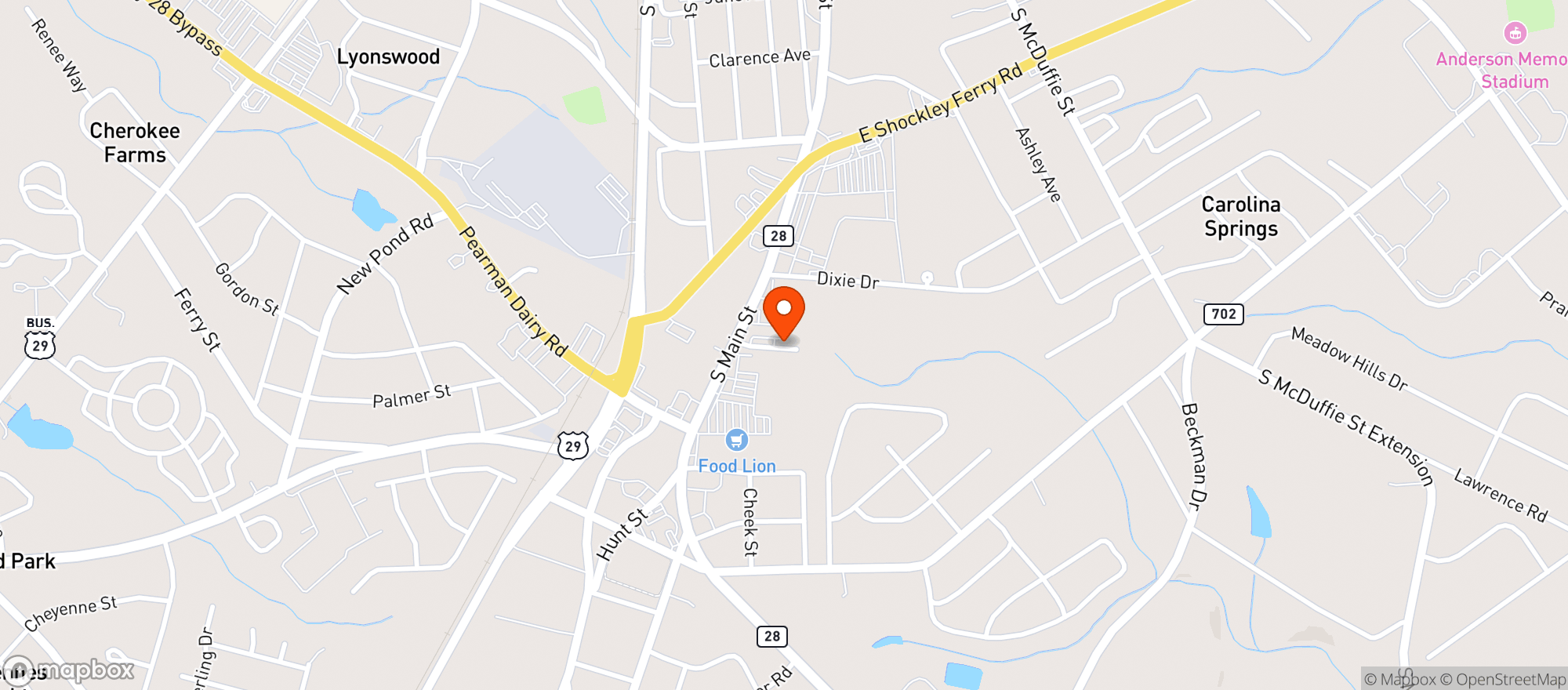 Map showing M T Billiards