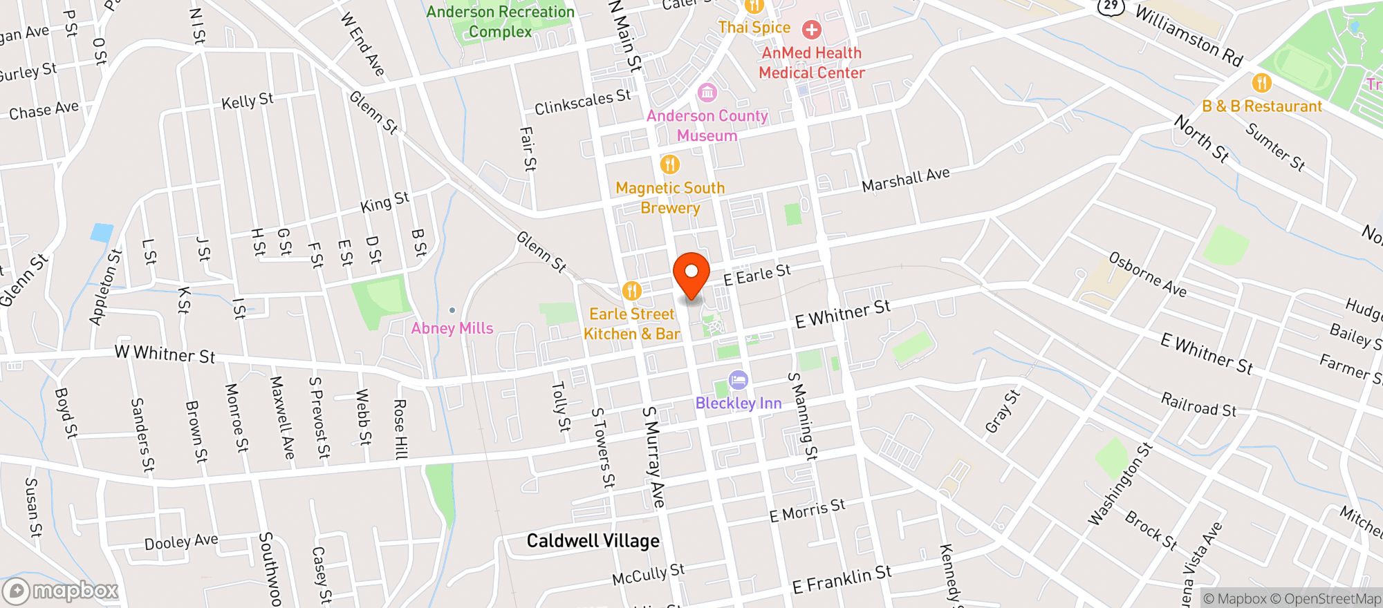 Map showing Brews On Main