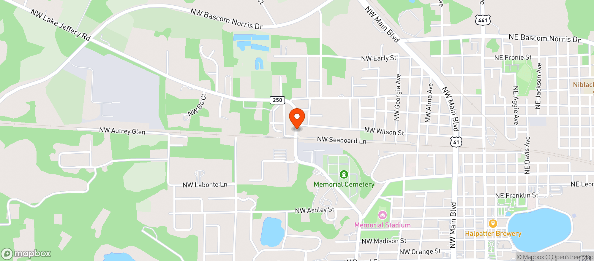 Map showing Stop N Go