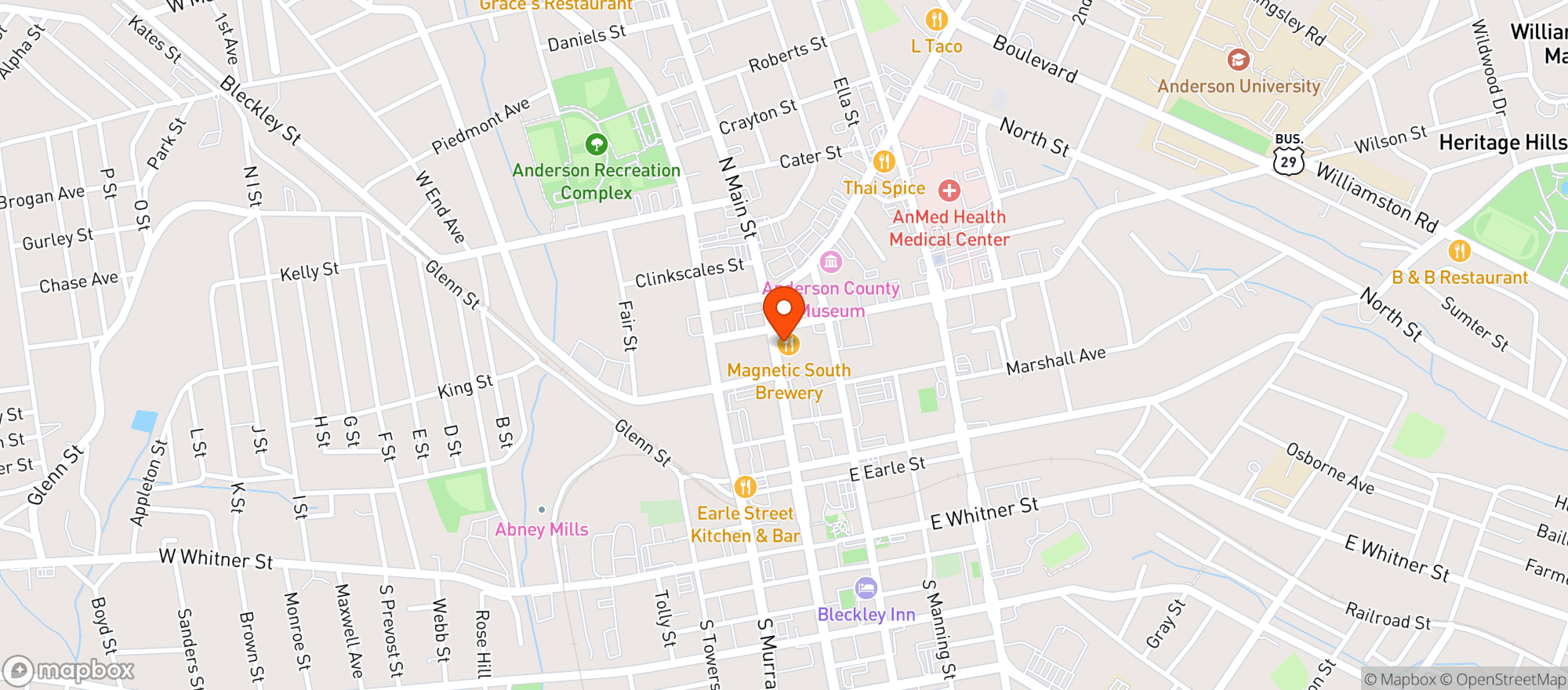 Map showing Magnetic South Brewery
