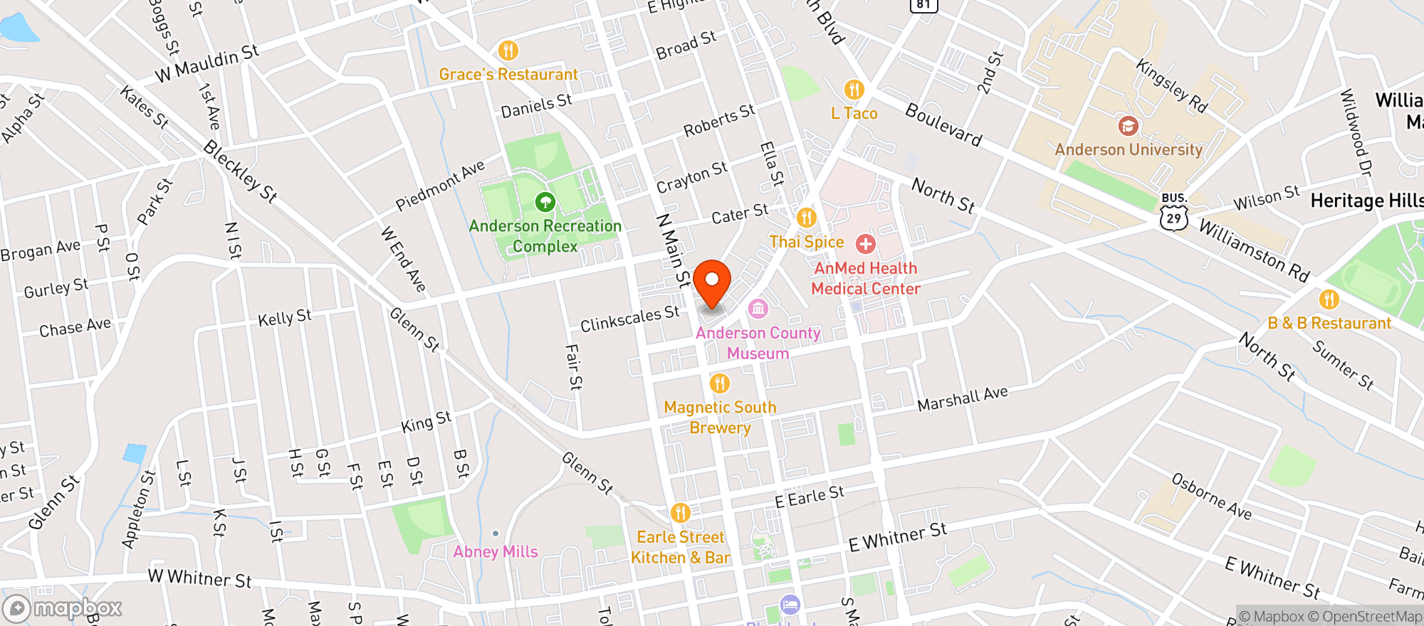 Map showing Wine Xpress Anderson