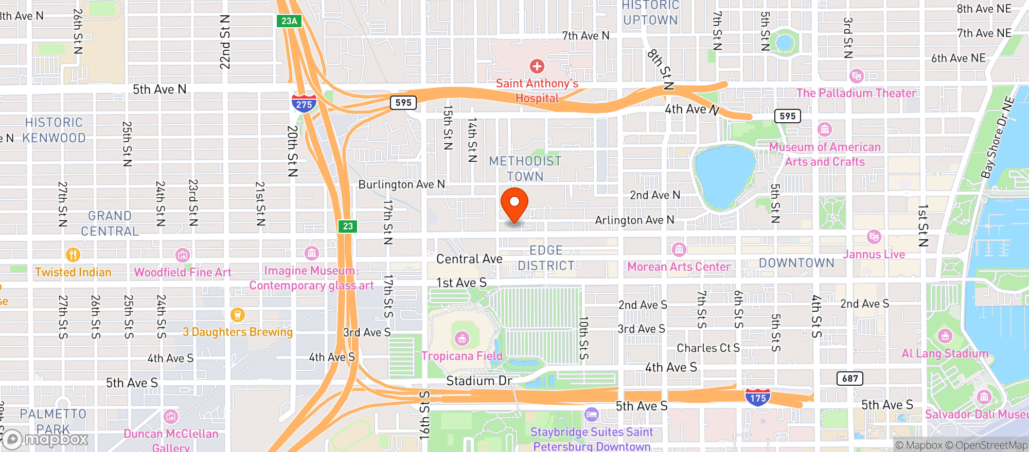 Map showing 1st Ave Liquors