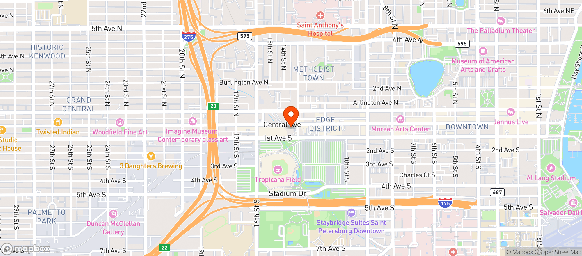 Map showing Fergs Sports Bar & Grill