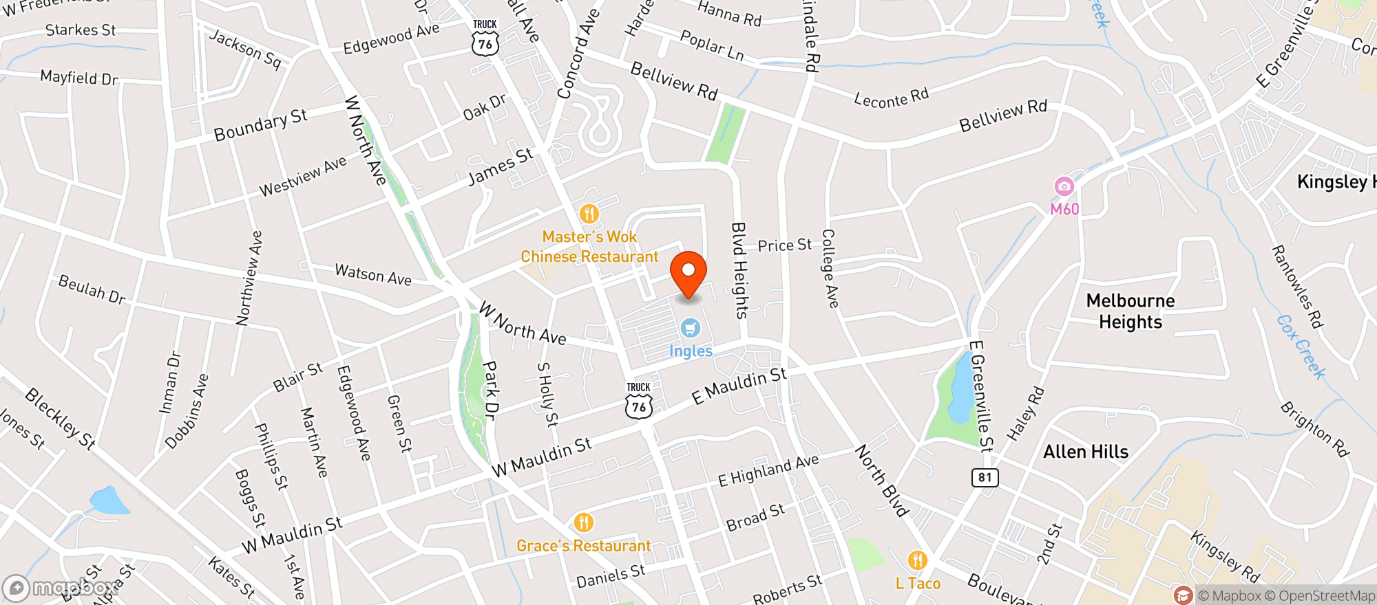 Map showing Ingles Supermarket