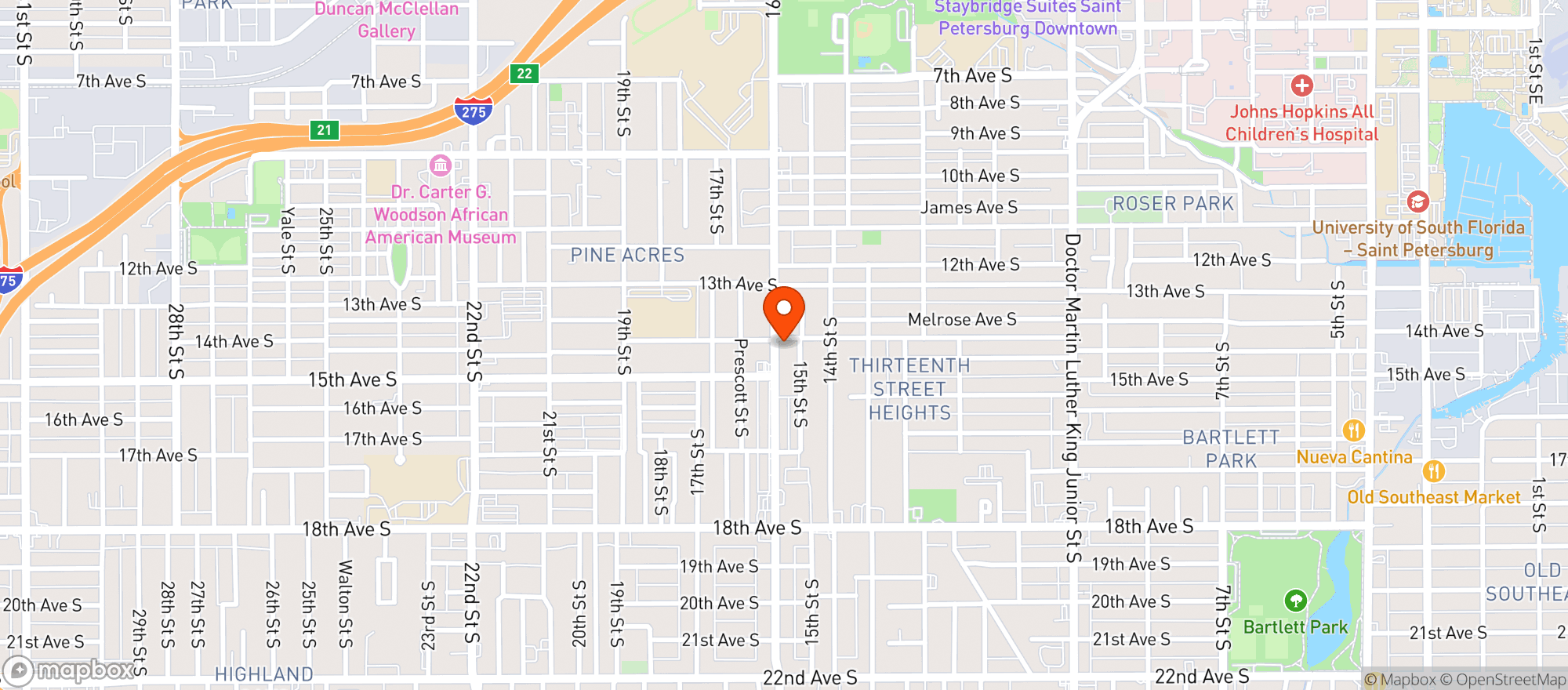Map showing The Burg Food Mart