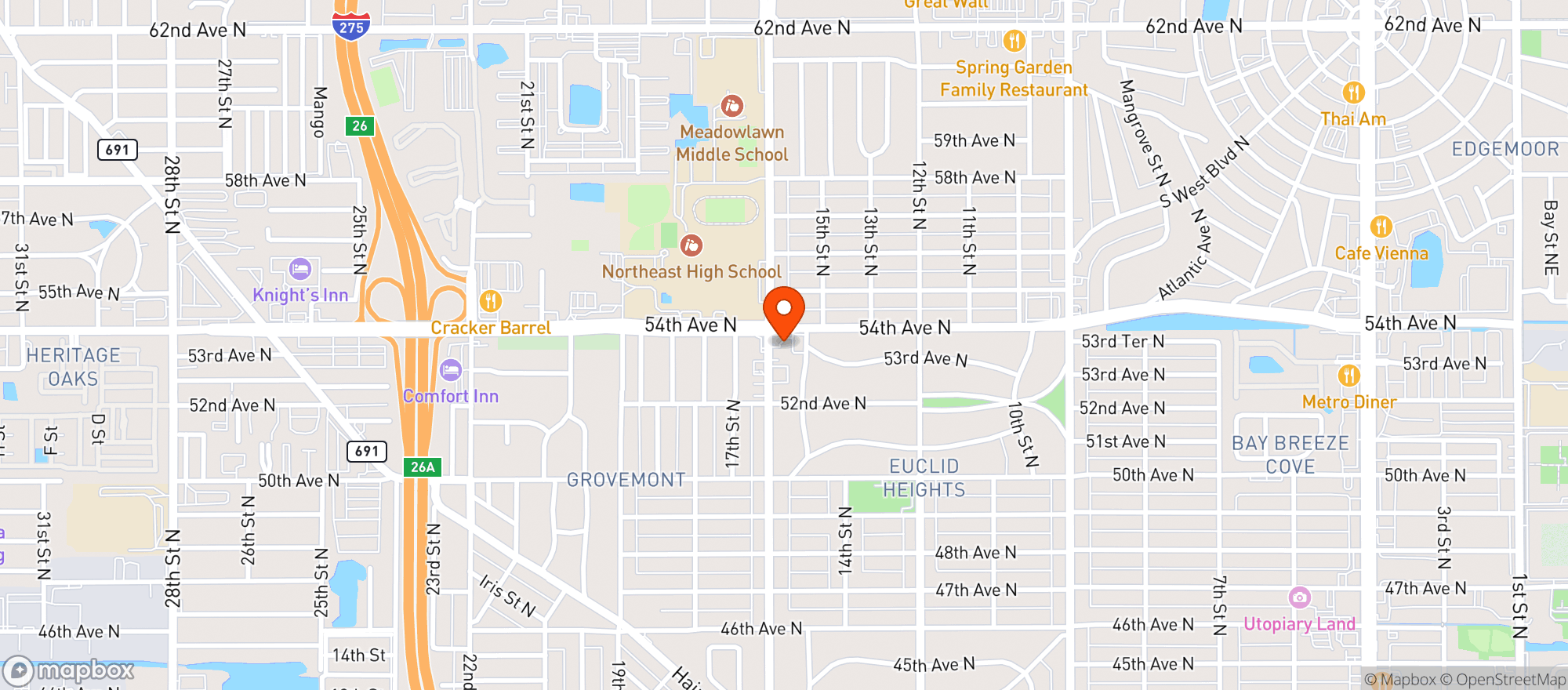 Map showing Circle K #8622