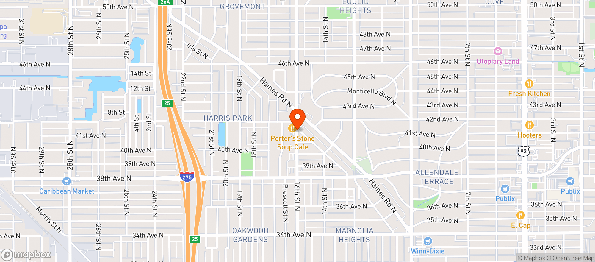 Map showing Stone Soup Cafe 07332