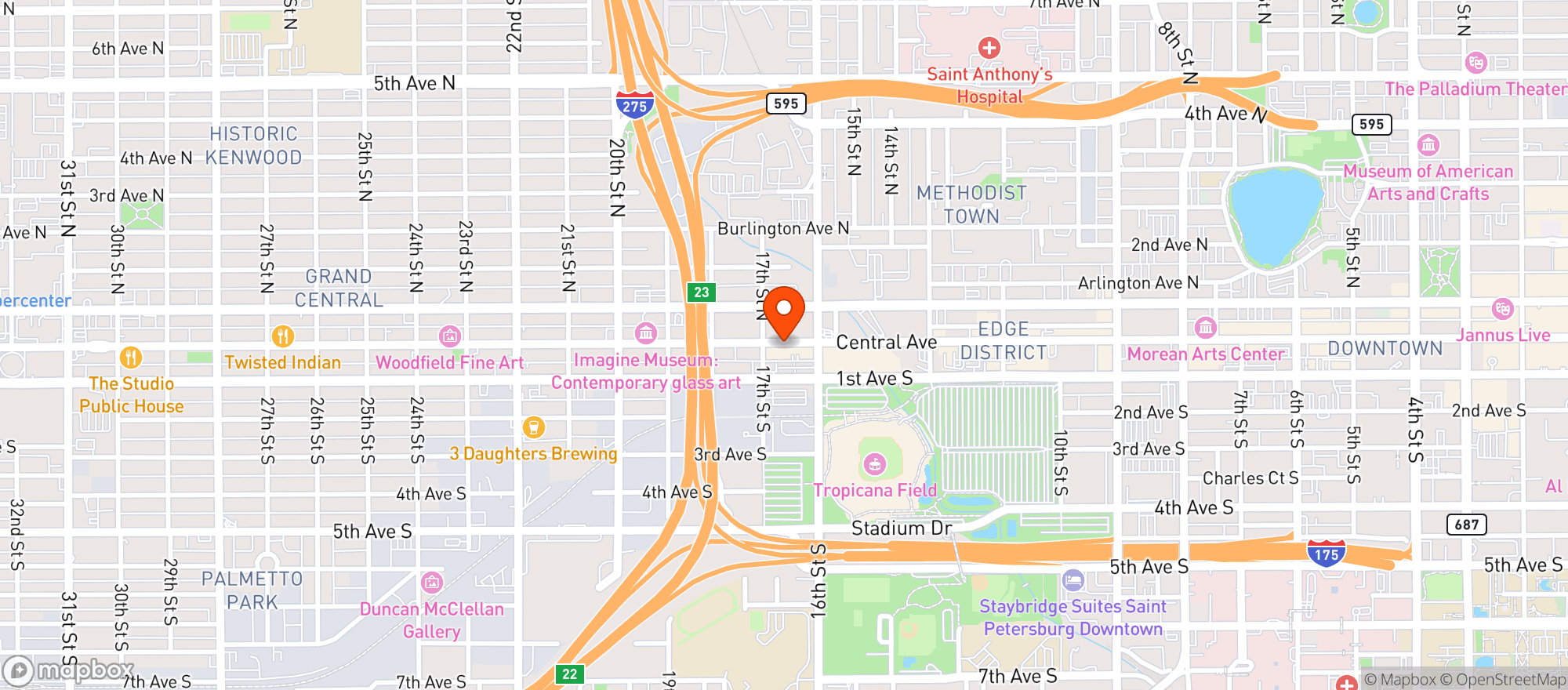 Map showing Duckweed St Pete