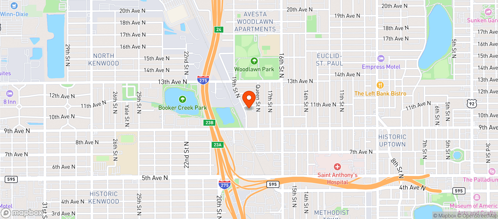 Map showing Outcast Brewing Company