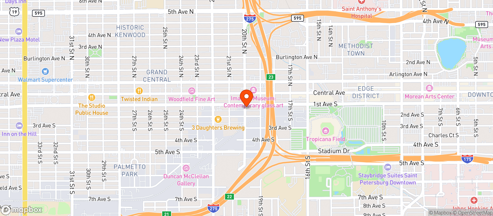 Map showing Pinellas Ale Works