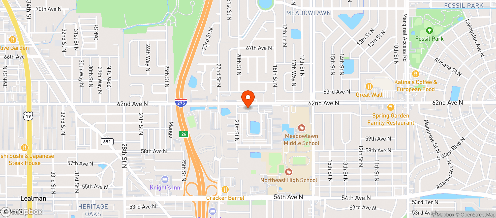 Map showing B&n Food Mart #336