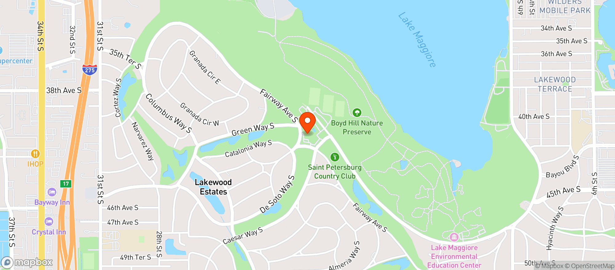 Map showing Saint Petersburg Country Club