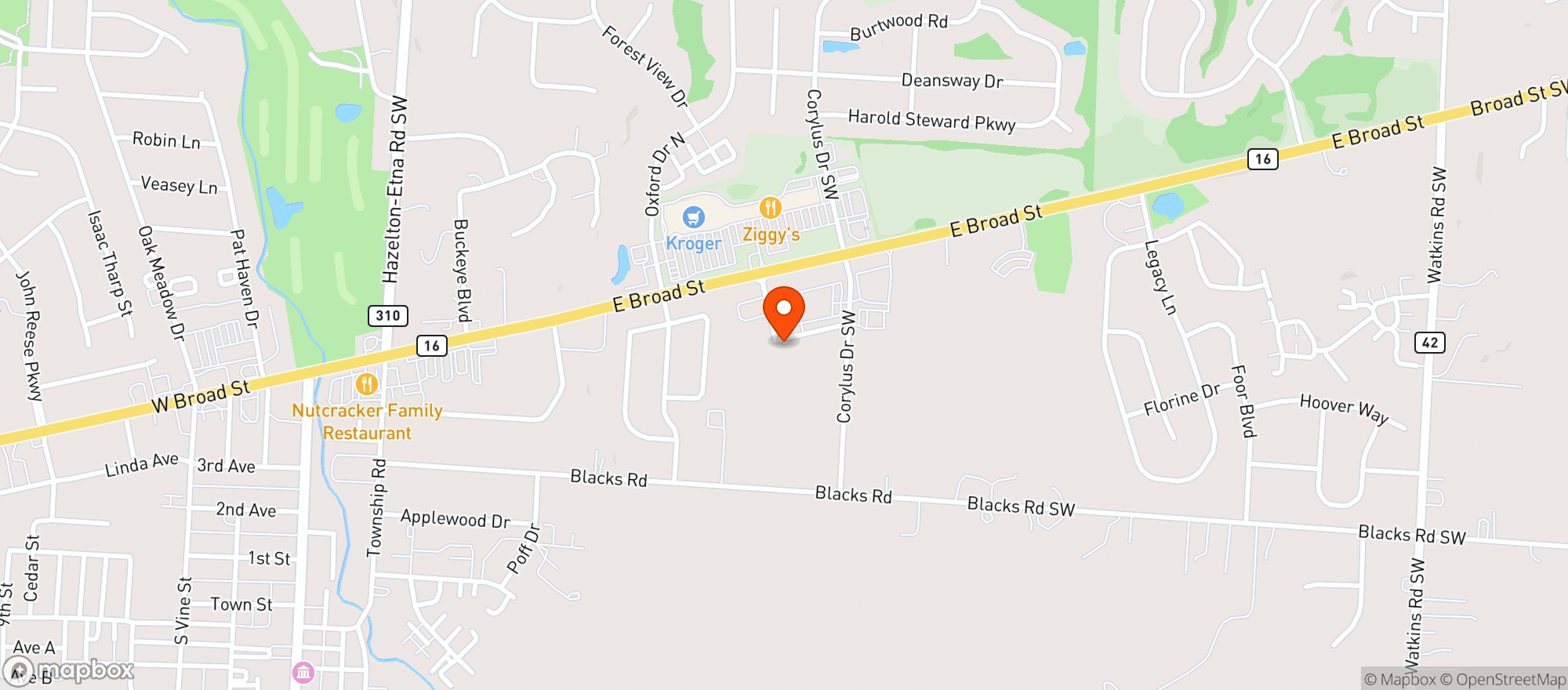 Map showing PATASKALA BEER & WINE DRIVE THRU