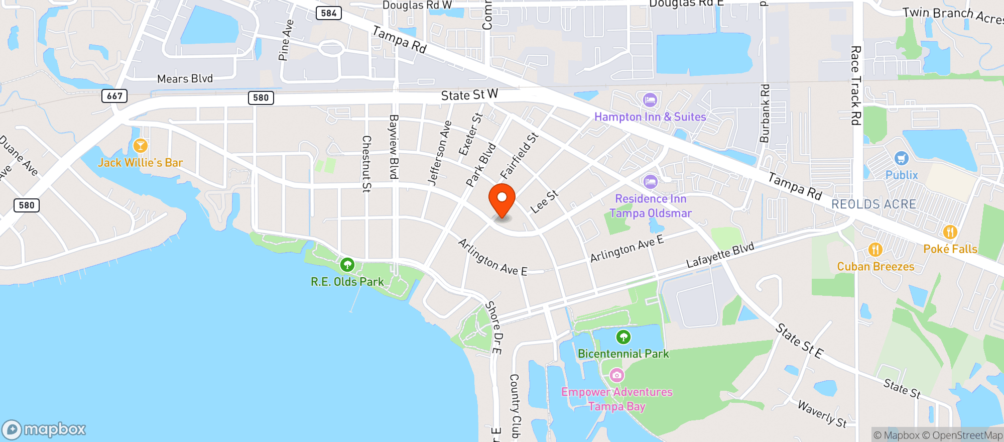 Map showing Sam S Market & Eats