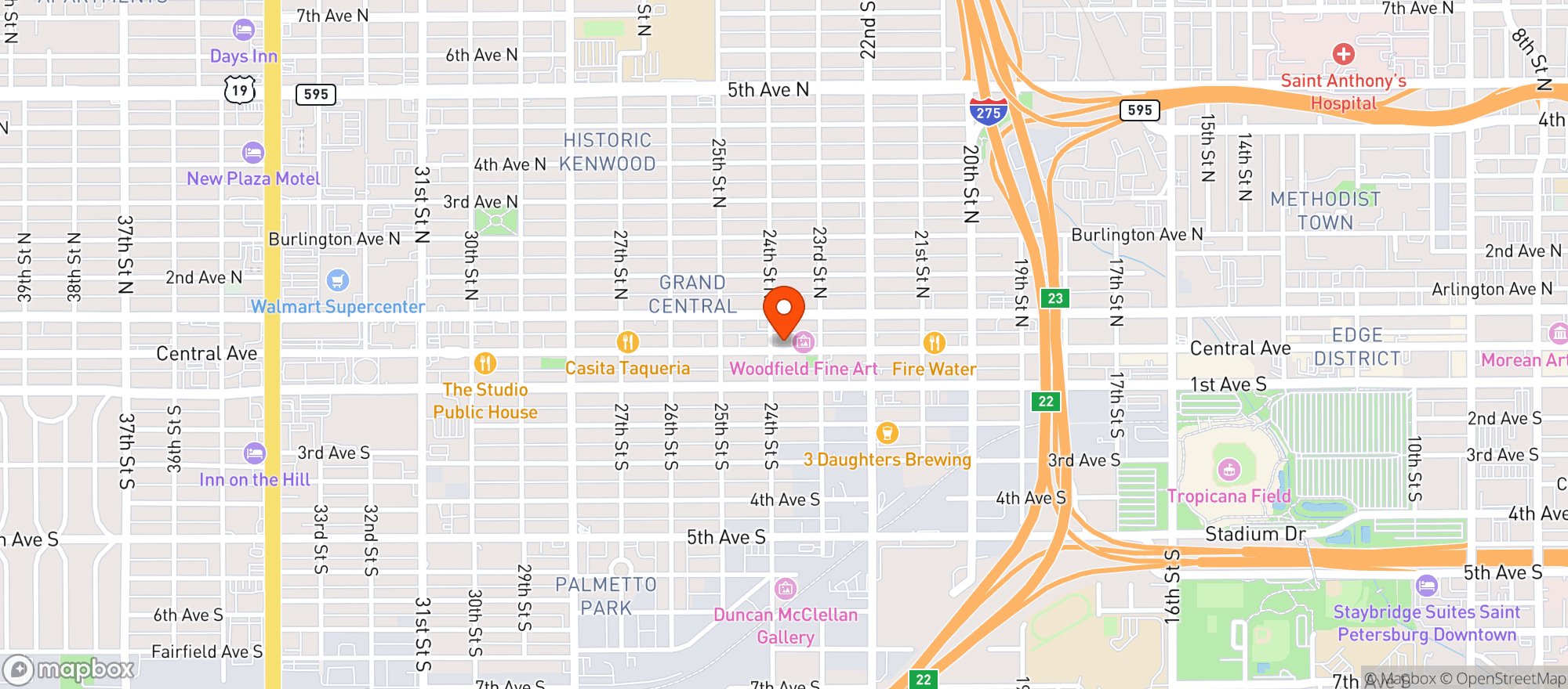 Map showing Mari Jean Hotel