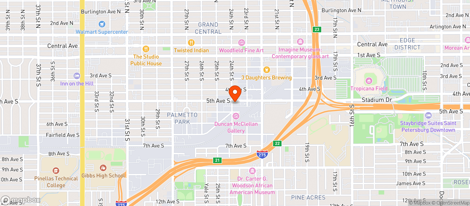 Map showing Bayboro Brewing Co