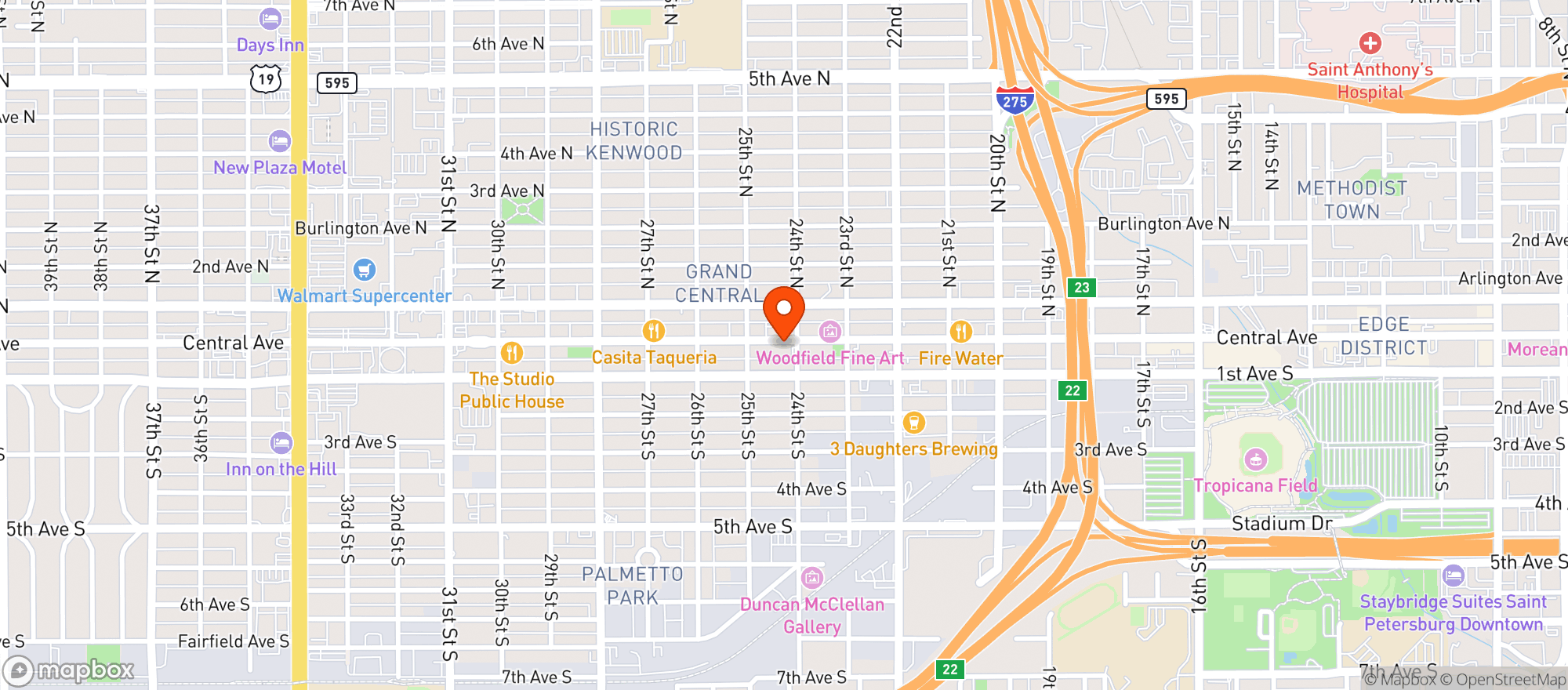 Map showing Lost & Found Cocktail Lounge